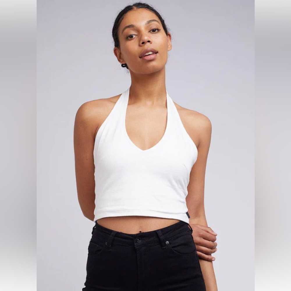 White halter top